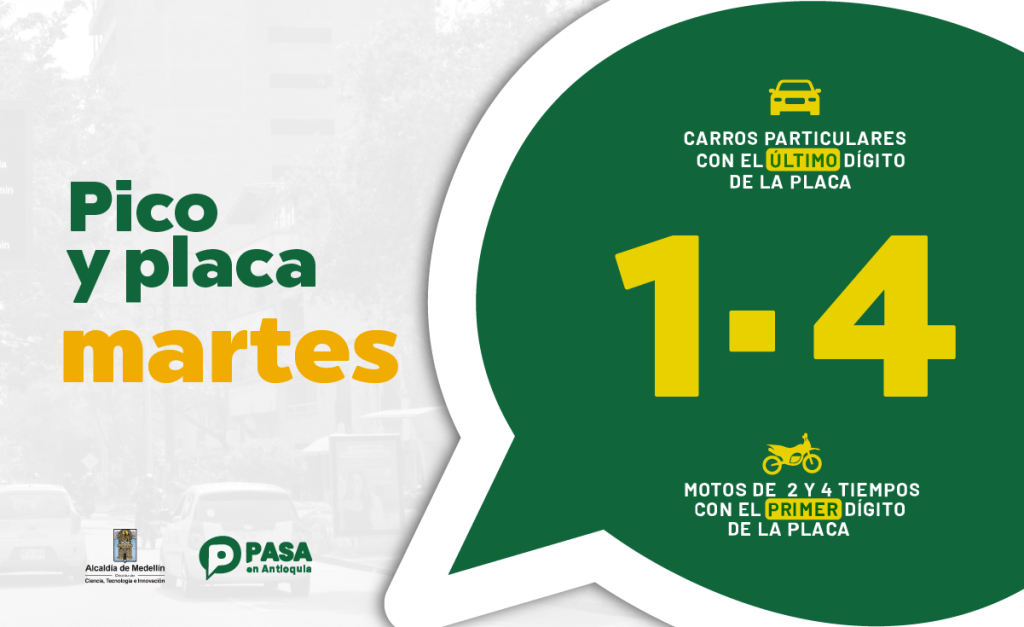 Pico y placa Hoy Martes en Medellin